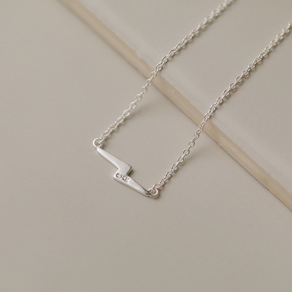 Petite Lightning Bolt Necklace | 925 Silver - Picture 2 of 5